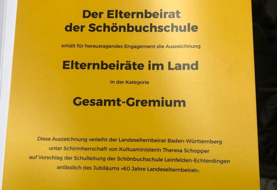 Foto8 Elternbeirat der Schönbuchschule gewinnt landesweiten Wettbewerb